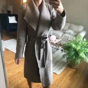 Long wool wrap coat